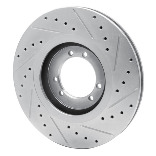 R1 96-06 Hummer H1 Front LeftRear Left Drilled & Slotted Silver Brake Rotor