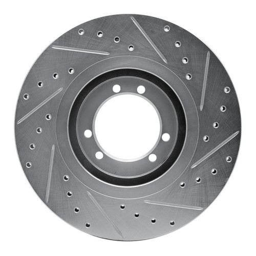 R1 96-06 Hummer H1 Front LeftRear Left Drilled & Slotted Silver Brake Rotor