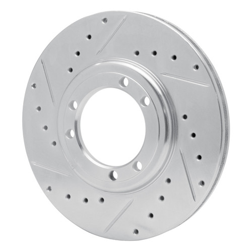 R1 92-04 Hummer H1 Front LeftRear Left Drilled & Slotted Silver Brake Rotor