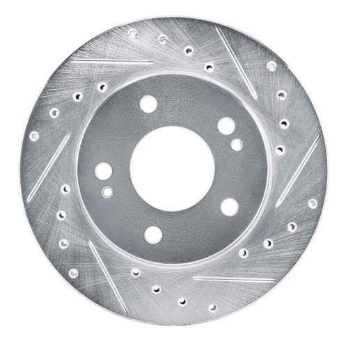R1 90-90 Plymouth Laser Front Right Drilled & Slotted Silver Brake Rotor