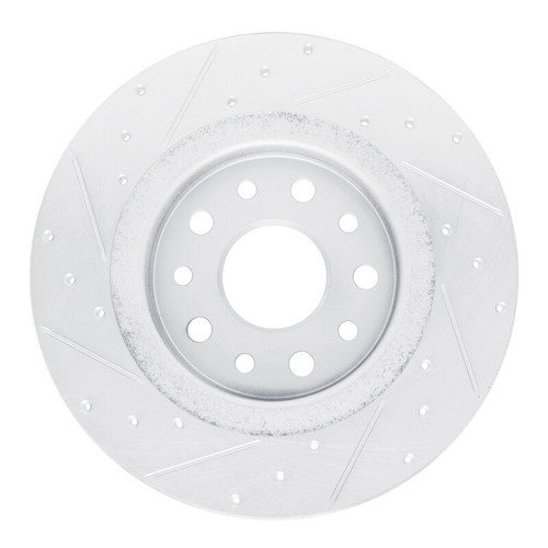 R1 22-25 Jeep Grand Cherokee Rear Right Drilled & Slotted Silver Brake Rotor