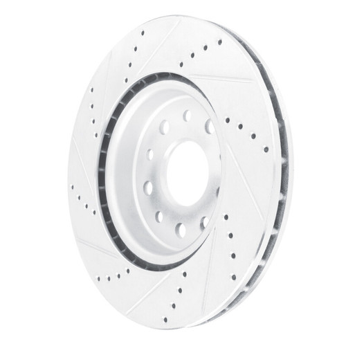 R1 22-25 Jeep Grand Cherokee Front Right Drilled & Slotted Silver Brake Rotor
