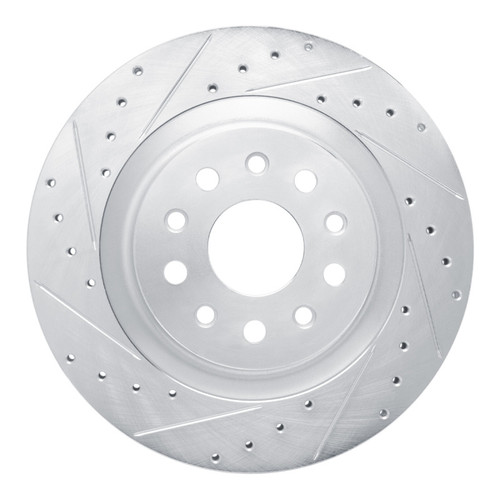 R1 21-25 Dodge Charger DAYTonA Rear Left Drilled & Slotted Silver Brake Rotor