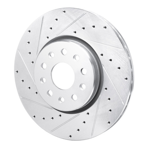 R1 21-25 Dodge Charger DAYTonA Front Left Drilled & Slotted Silver Brake Rotor