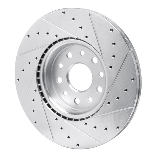 R1 21-25 Dodge Charger DAYTonA Front Left Drilled & Slotted Silver Brake Rotor