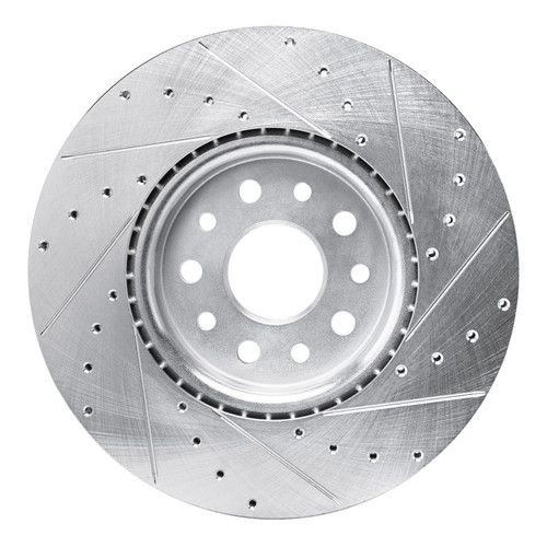 R1 21-25 Dodge Charger DAYTonA Front Left Drilled & Slotted Silver Brake Rotor
