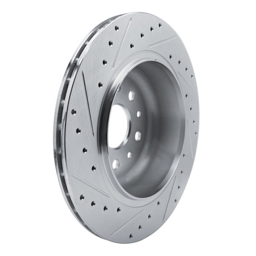 R1 20-25 Jeep Gladiator Rear Right Drilled & Slotted Silver Brake Rotor