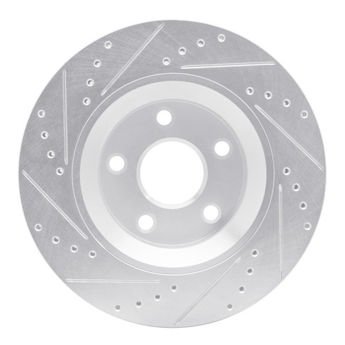 R1 12-18 Jeep Wrangler Front Right Drilled & Slotted Silver Brake Rotor