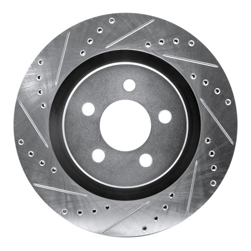 R1 11-12 Jeep Liberty Front Left Drilled & Slotted Silver Brake Rotor