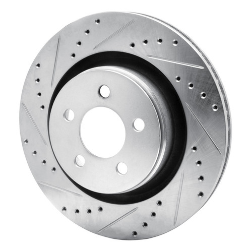 R1 11-12 Jeep Liberty Front Left Drilled & Slotted Silver Brake Rotor