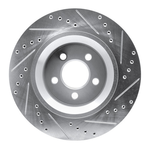 R1 11-12 Jeep Liberty Front Left Drilled & Slotted Silver Brake Rotor