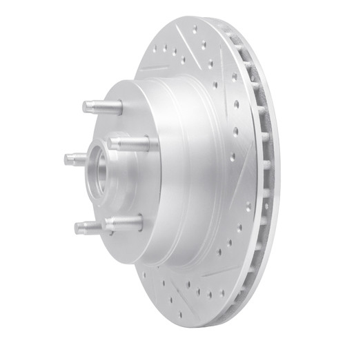 R1 86-92 Jeep COMANCHE Front Right Drilled & Slotted Silver Brake Rotor