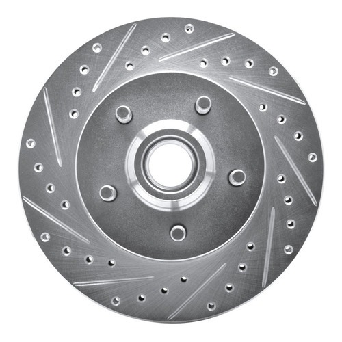 R1 86-92 Jeep COMANCHE Front Left Drilled & Slotted Silver Brake Rotor