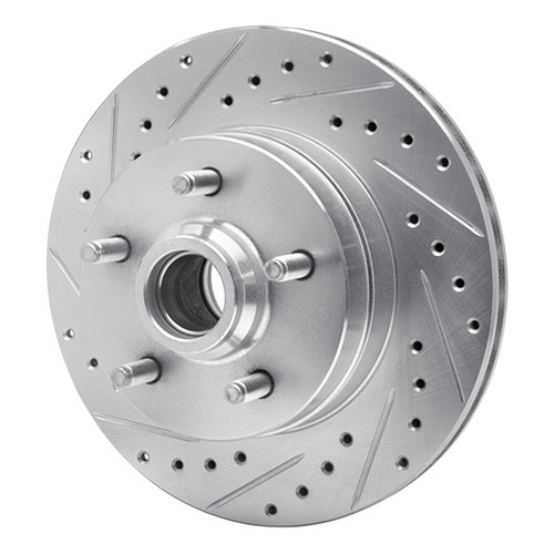 R1 86-92 Jeep COMANCHE Front Left Drilled & Slotted Silver Brake Rotor