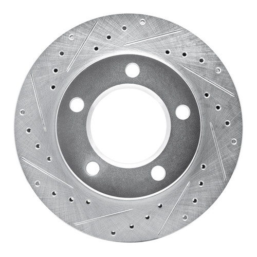 R1 74-80 InternatIonal SCOUT II Front Left Drilled & Slotted Silver Brake Rotor