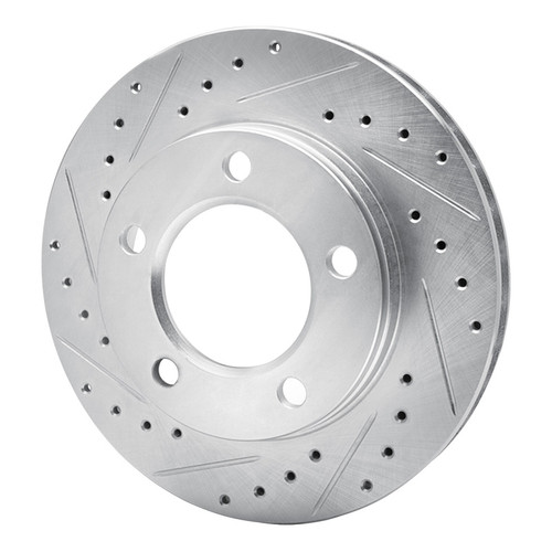 R1 74-80 InternatIonal SCOUT II Front Left Drilled & Slotted Silver Brake Rotor