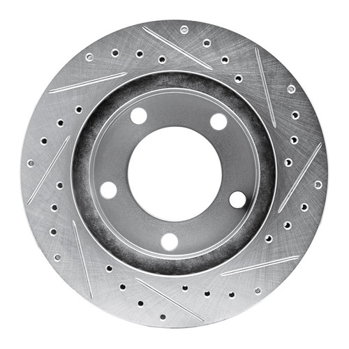 R1 74-80 InternatIonal SCOUT II Front Left Drilled & Slotted Silver Brake Rotor
