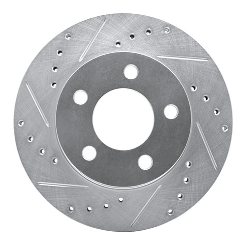 R1 80-89 American Motors Eagle Front Left Drilled & Slotted Silver Brake Rotor