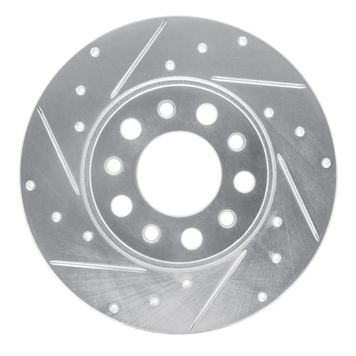 R1 15-25 Alfa Romeo Tonale Rear Left Drilled & Slotted Silver Brake Rotor