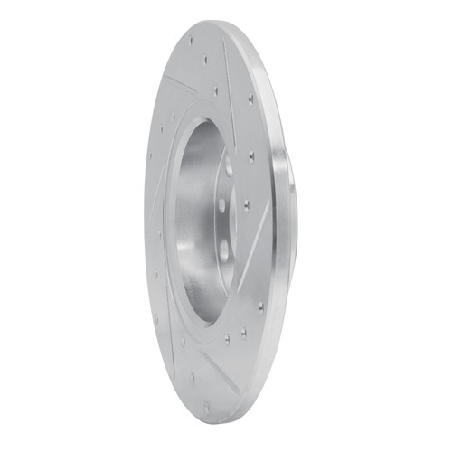 R1 15-25 Alfa Romeo Tonale Rear Left Drilled & Slotted Silver Brake Rotor