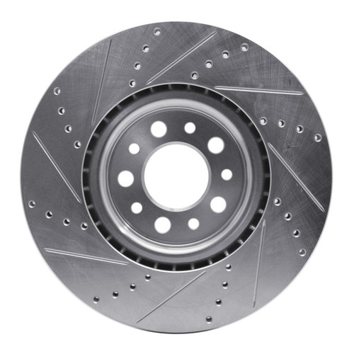 R1 14-25 Alfa Romeo Tonale Front Right Drilled & Slotted Silver Brake Rotor