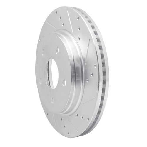 R1 08-12 Jeep J8 Front Right Drilled & Slotted Silver Brake Rotor