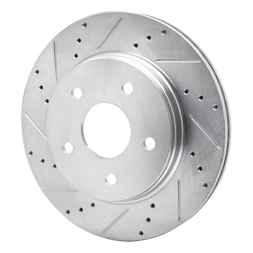 R1 08-12 Jeep J8 Front Left Drilled & Slotted Silver Brake Rotor