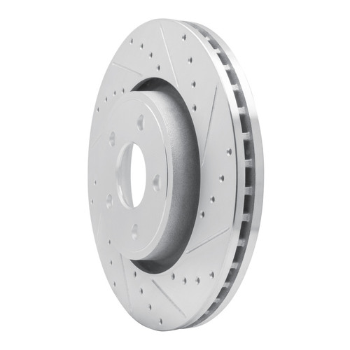 R1 11-25 Dodge Durango Front Right Drilled & Slotted Silver Brake Rotor