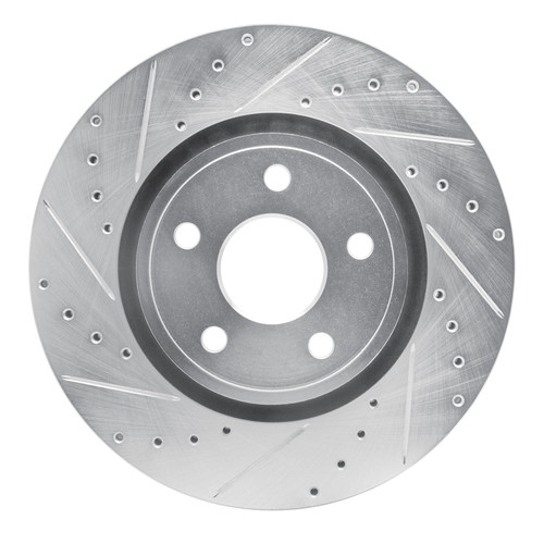 R1 11-25 Dodge Durango Front Left Drilled & Slotted Silver Brake Rotor