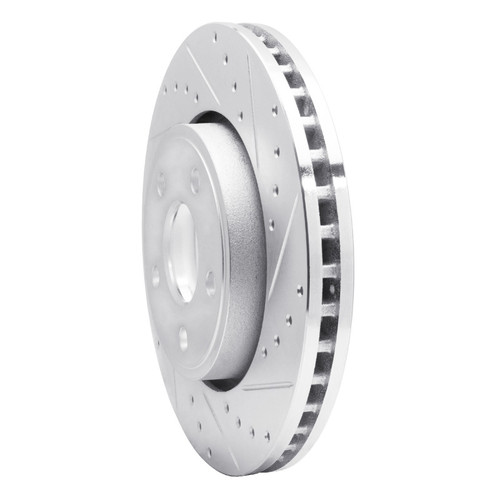 R1 11-22 Dodge Durango Front Right Drilled & Slotted Silver Brake Rotor