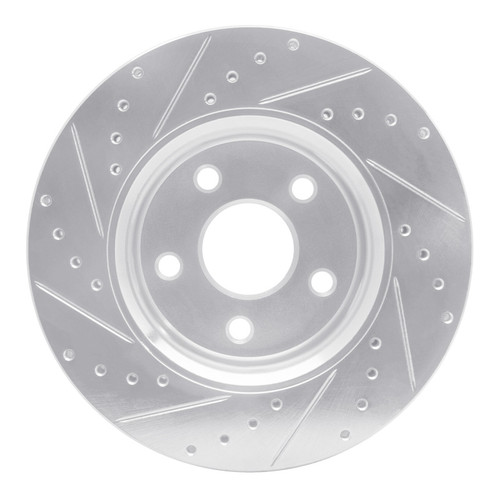 R1 11-22 Dodge Durango Front Right Drilled & Slotted Silver Brake Rotor
