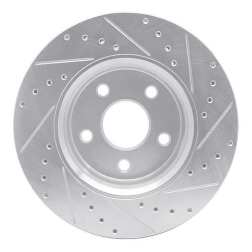 R1 11-22 Dodge Durango Front Left Drilled & Slotted Silver Brake Rotor