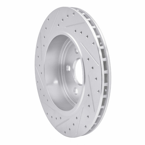 R1 06-10 Jeep Grand Cherokee Rear Right Drilled & Slotted Silver Brake Rotor