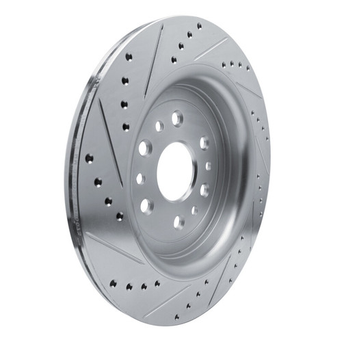 R1 21-25 Jeep Grand Wagoneer Rear Right Drilled & Slotted Silver Brake Rotor