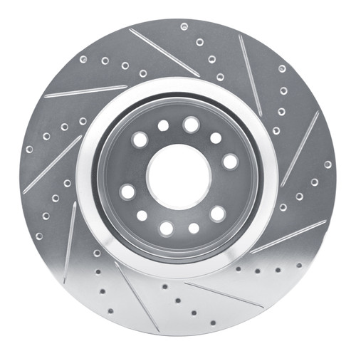 R1 21-25 Jeep Grand Wagoneer L Front Left Drilled & Slotted Silver Brake Rotor