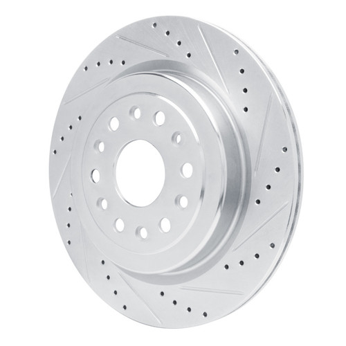 R1 19-25 Ram 1500 Rear Right Drilled & Slotted Silver Brake Rotor