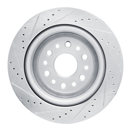 R1 19-25 Ram 1500 Rear Right Drilled & Slotted Silver Brake Rotor