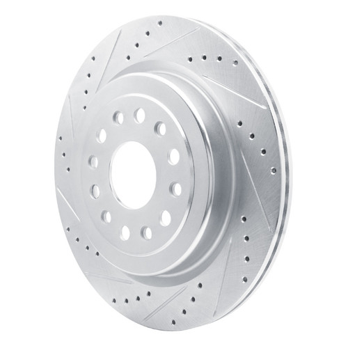 R1 19-25 Ram 1500 Rear Left Drilled & Slotted Silver Brake Rotor