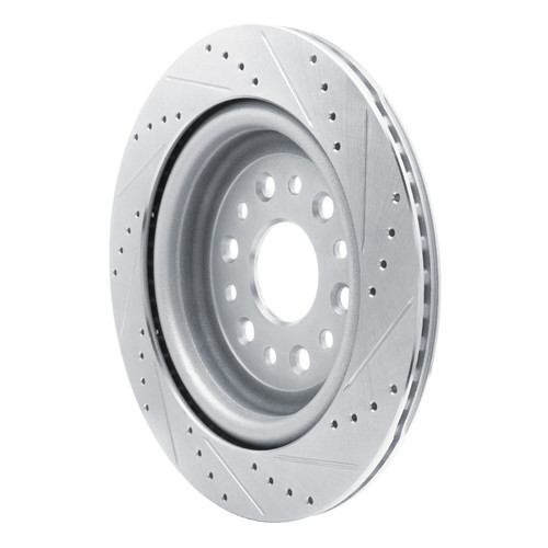 R1 19-25 Ram 1500 Rear Left Drilled & Slotted Silver Brake Rotor