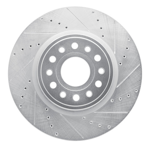 R1 19-25 Ram 1500 Front Right Drilled & Slotted Silver Brake Rotor