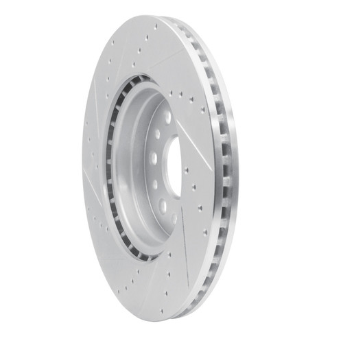 R1 19-25 Ram 1500 Front Right Drilled & Slotted Silver Brake Rotor