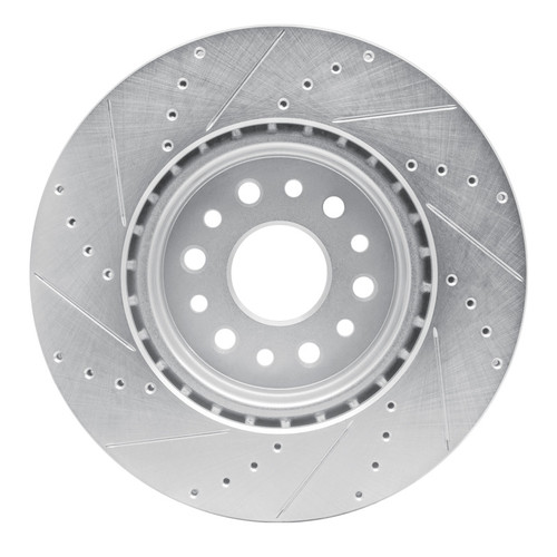 R1 19-25 Ram 1500 Front Right Drilled & Slotted Silver Brake Rotor