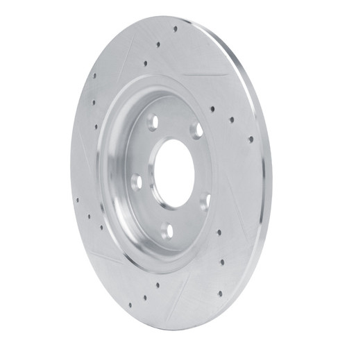 R1 12-20 Chrysler Town & Country Rear Right Drilled & Slotted Silver Brake Rotor
