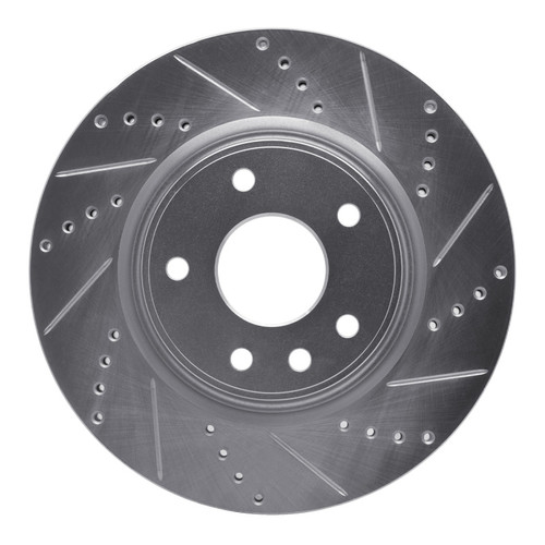 R1 12-25 Chrysler Pacifica Front Right Drilled & Slotted Silver Brake Rotor