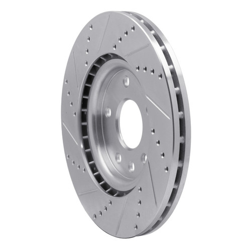 R1 12-25 Chrysler Pacifica Front Right Drilled & Slotted Silver Brake Rotor