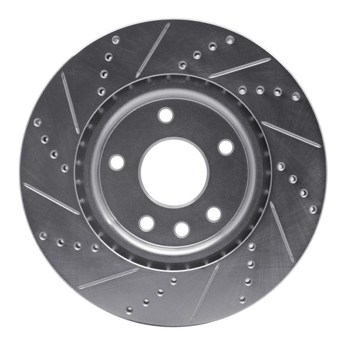 R1 12-25 Chrysler Pacifica Front Right Drilled & Slotted Silver Brake Rotor