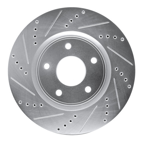 R1 12-25 Chrysler Grand CaraVan Front Left Drilled & Slotted Silver Brake Rotor