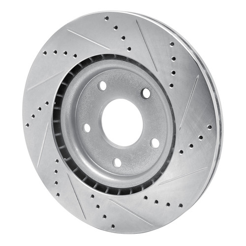 R1 12-25 Chrysler Grand CaraVan Front Left Drilled & Slotted Silver Brake Rotor