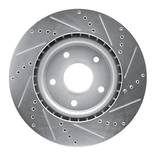 R1 12-25 Chrysler Grand CaraVan Front Left Drilled & Slotted Silver Brake Rotor