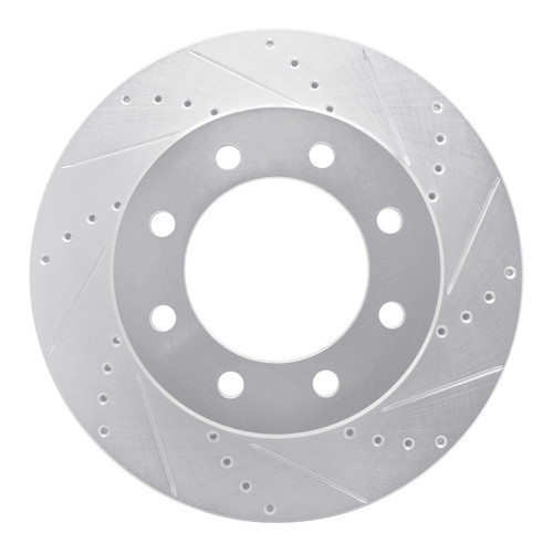 R1 09-25 Dodge Ram 3500 Front Right Drilled & Slotted Silver Brake Rotor